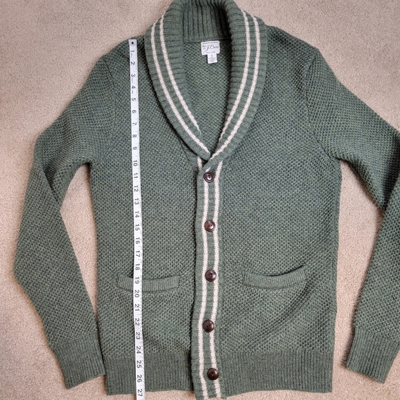 J Crew Mens Grandpa Cardigan Rugged Merino Wool Blend SZ S - Picture 12 of 14